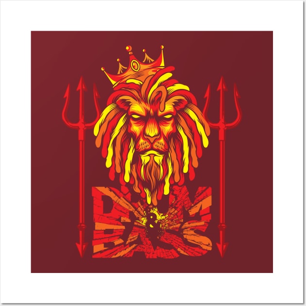 Fire Element Bass Lion Wall Art by FAKE NEWZ DESIGNS